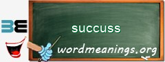 WordMeaning blackboard for succuss